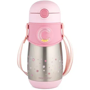 Canpol babies Thermos bouteille isotherme avec paille 12m+ Pink 300 ml