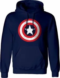 Captain America Hoodie Shield Distressed M Navy