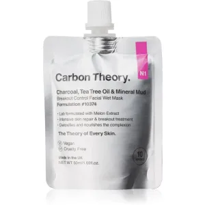 Carbon Theory Charcoal, Tea Tree Oil & Mineral Mud masque régénérateur intense pour peaux à problèmes, acné 50 ml