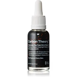 Carbon Theory Charcoal, Tea Tree Oil & Vitamin E sérum de nuit régénérant effet revitalisant pour peaux à problèmes 30 ml
