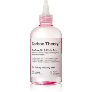 Carbon Theory Tea Tree Oil & Citric Acid lotion tonique nettoyante en profondeur pour peaux à problèmes, acné 250 ml