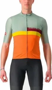 Castelli A Blocco Jersey Defender Green/Dark Red-Bordeaux-Passion Fruit-Scarlet Lava 2XL Maillot