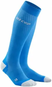 CEP WP20KY Compression Tall Socks Ultralight Electric Blue/Light Grey II Chaussettes de course
