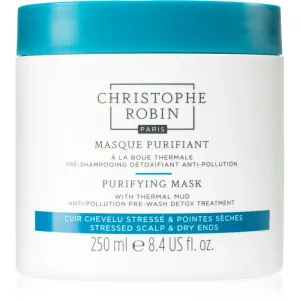 Christophe Robin Purifying Mask with Thermal Mud masque purifiant pour les cheveux exposés à la pollution de l’air 250 ml