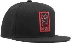 Chrome Baseball Cap Noir-Rouge