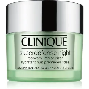 Clinique Superdefense™ Night Recovery Moisturizer crème de nuit hydratante anti-rides pour peaux grasses et mixtes 50 ml