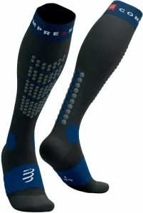 Compressport Alpine Ski Full Socks Black/Estate Blue T4 Chaussettes de course