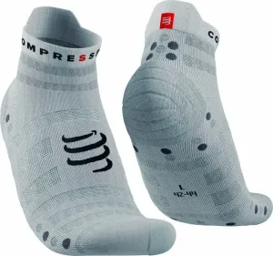 Compressport Pro Racing Socks v4.0 Ultralight Run Low White/Alloy T3 Chaussettes de course
