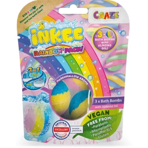 Craze INKEE Rainbow Multipack boules de bain effervescentes à l'huile d'amande 3 pcs