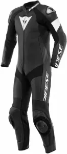 Dainese Tosa Leather 1Pc Suit Perf. Black/Black/White 44 Combinaison moto une pièce