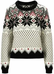 Dale of Norway Vilja Womens Knit Sweater Black/Off White/Red Rose L Pull-over