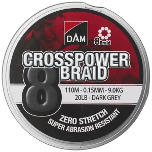 DAM Crosspower 8-Braid Dark Grey 0,22 mm 13,5 kg 150 m