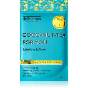 delhicious COCO-NUT-TEA FOR YOU COCONUT BLACK TEA gommage hydratant corps pour peaux sèches et sensibles 100 g
