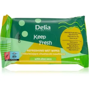 Delia Cosmetics Keep Fresh Aloes lingettes humides rafraîchissantes