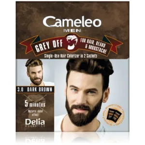 Delia Cosmetics Cameleo Men teinte rapide couvrant immédiatement les cheveux gris teinte 3.0 Dark Brown 2 x 15 ml