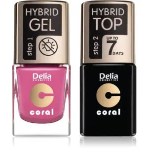 Delia Cosmetics Coral Nail Enamel Hybrid Gel ensemble odstín 05 pour femme