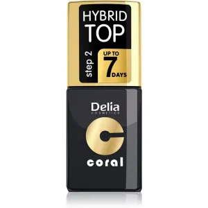 Delia Cosmetics Coral Nail Enamel Hybrid Gel vernis top coat gel 11 ml #108789