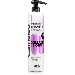 Delia Cosmetics Cameleo Collagen & Biotin shampoing fortifiant pour cheveux abîmés et fragiles 250 ml