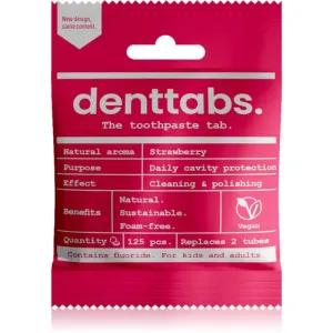 Denttabs Brush Teeth Tablets Kids with Fluoride dentifrice au fluorure en comprimés pour enfant Strawberry 125 p