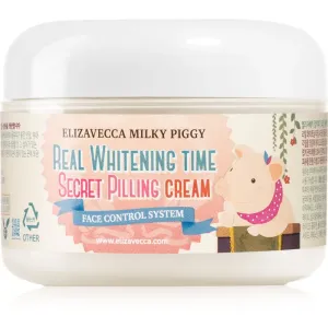 Elizavecca Milky Piggy Real Whitening Time Secret Pilling Cream crème hydratante adoucissante effet exfoliant 100 ml