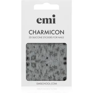 emi Charmicon Black Flowers Autocollants pour ongles 3D #176 1 pcs #566899