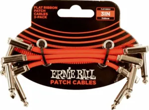 Ernie Ball Flat Ribbon Patch Cable Rouge 7,5 cm Angle - Angle