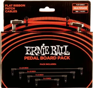 Ernie Ball Flat Ribbon Patch Cables Pedalboard Rouge 15 cm-30 cm-60 cm-7,5 cm Angle - Angle