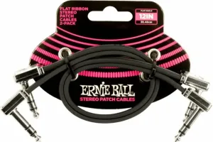 Ernie Ball Flat Ribbon Stereo Patch Cable Noir 30 cm Angle - Angle