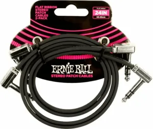 Ernie Ball Flat Ribbon Stereo Patch Cable Noir 60 cm Angle - Angle #654241