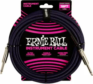 Ernie Ball Braided Straight Straight Inst Cable Noir-Violet 5,5 m Droit - Droit