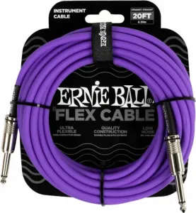 Ernie Ball Flex Instrument Cable Straight/Straight Violet 6 m Droit - Droit