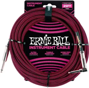 Ernie Ball P06062 Noir-Rouge 7,5 m Droit - Angle