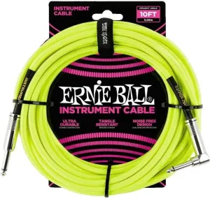 Ernie Ball P06080-EB Jaune 3 m Droit - Angle