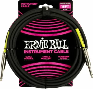 Ernie Ball PVC Straight Straight Inst Cable Noir 4,6 m Droit - Droit