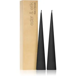 ester & erik cone candles raw black (no. 75) bougie décorative 2x25 cm