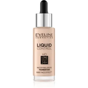 Eveline Cosmetics Liquid Control fond de teint liquide avec pipette teinte 002 Soft Porcelain 32 ml #565920