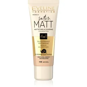 Eveline Cosmetics Satin Matt fond de teint matifiant à l'extrait de bave d'escargot teinte 103 Natural 30 ml