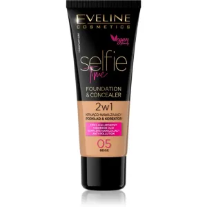 Eveline Cosmetics Selfie Time fond de teint et correcteur 2 en 1 teinte 05 Beige 30 ml