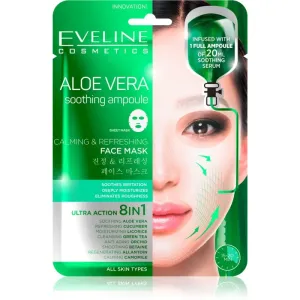 Eveline Cosmetics Sheet Mask Aloe Vera masque apaisant et hydratant  à l'aloe vera pcs
