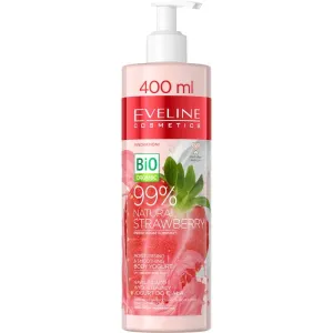 Eveline Cosmetics Bio Organic Natural Strawberry yaourt corporel pour peaux sèches et irritées 400 ml