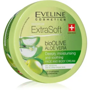 Eveline Cosmetics Extra Soft crème hydratante et apaisante pour peaux sensibles Bio Olive & Aloe Vera 175 ml