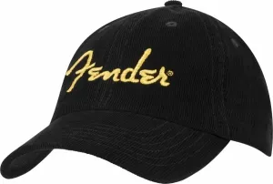 Fender Casquette Gold Spaghetti Logo Corduroy Baseball Hat Black