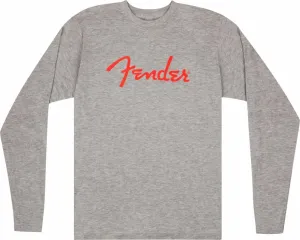 Fender T-shirt Spaghetti Logo LS Unisex Heather Gray M
