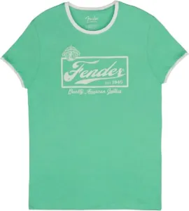 Fender T-shirt Beer Label Ringer Sea Foam Green/White 2XL