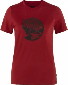 Fjällräven W Abisko Wool Fox Pomegranate Red/Dark Navy L T-shirt outdoor
