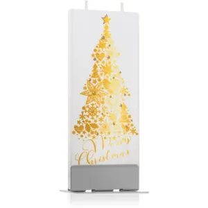 Flatyz Holiday Gold Merry Christmas Tree bougie décorative 6x15 cm