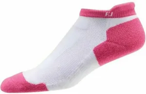 Footjoy Techsof Socks Rolltab Womens Chaussettes White Pink/Blanc Rose S