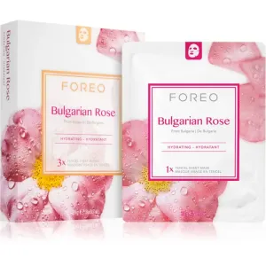FOREO Farm to Face Sheet Mask Bulgarian Rose masque hydratant en tissu 3x20 ml