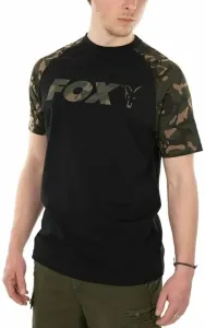 Fox Fishing Tee Shirt Raglan T-Shirt Black/Camo 2XL