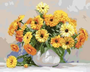 Gaira Peinture par numéros Bouquet jaune